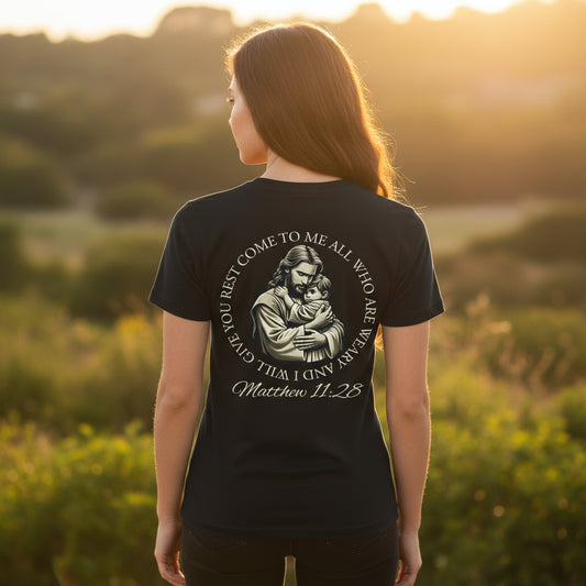 Strengthen Your Faith | Matthew 11:28 Women’s V-Neck